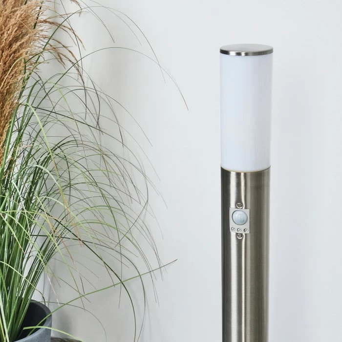 Hofstein Caserta Wegeleuchte Nickel-Matt, Weiß, 1-flammig, Bewegungsmelder 11 Hofstein Caserta Wegeleuchte Nickel-Matt, Weiß, 1-flammig, Bewegungsmelder – Bild 11