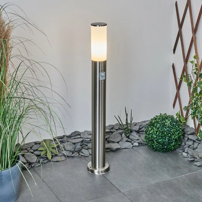 Hofstein Caserta Wegeleuchte Nickel-Matt, Weiß, 1-flammig, Bewegungsmelder 6 Hofstein Caserta Wegeleuchte Nickel-Matt, Weiß, 1-flammig, Bewegungsmelder – Bild 6