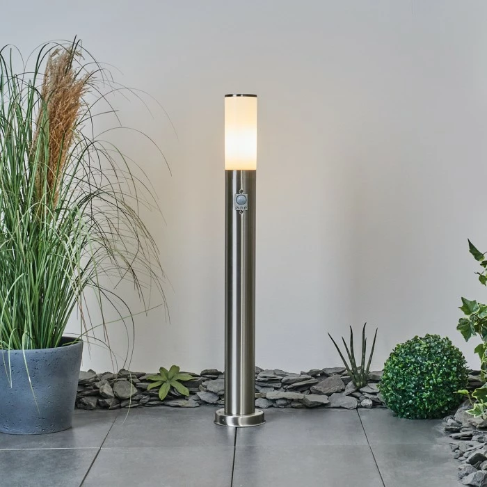 Hofstein Caserta Wegeleuchte Nickel-Matt, Weiß, 1-flammig, Bewegungsmelder 9 Hofstein Caserta Wegeleuchte Nickel-Matt, Weiß, 1-flammig, Bewegungsmelder – Bild 9