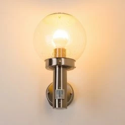 Hofstein Cordova Außenwandleuchte Edelstahl, Transparent, Klar, 1-flammig, Bewegungsmelder -Außenleuchten Verkäufe cordova aussenwandleuchte h3005927 10