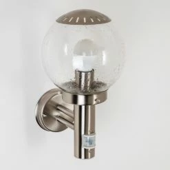 Hofstein Cordova Außenwandleuchte Edelstahl, Transparent, Klar, 1-flammig, Bewegungsmelder -Außenleuchten Verkäufe cordova aussenwandleuchte h3005927 12