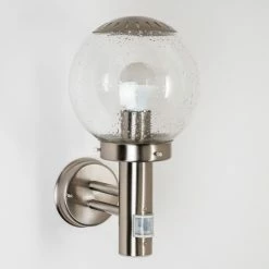 Hofstein Cordova Außenwandleuchte Edelstahl, Transparent, Klar, 1-flammig, Bewegungsmelder -Außenleuchten Verkäufe cordova aussenwandleuchte h3005927 2