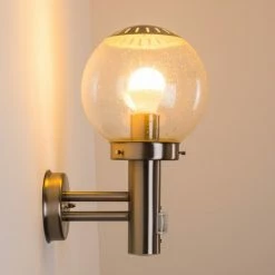 Hofstein Cordova Außenwandleuchte Edelstahl, Transparent, Klar, 1-flammig, Bewegungsmelder -Außenleuchten Verkäufe cordova aussenwandleuchte h3005927 7