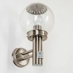 Hofstein Cordova Außenwandleuchte Edelstahl, Transparent, Klar, 1-flammig, Bewegungsmelder -Außenleuchten Verkäufe cordova aussenwandleuchte h3005927 8