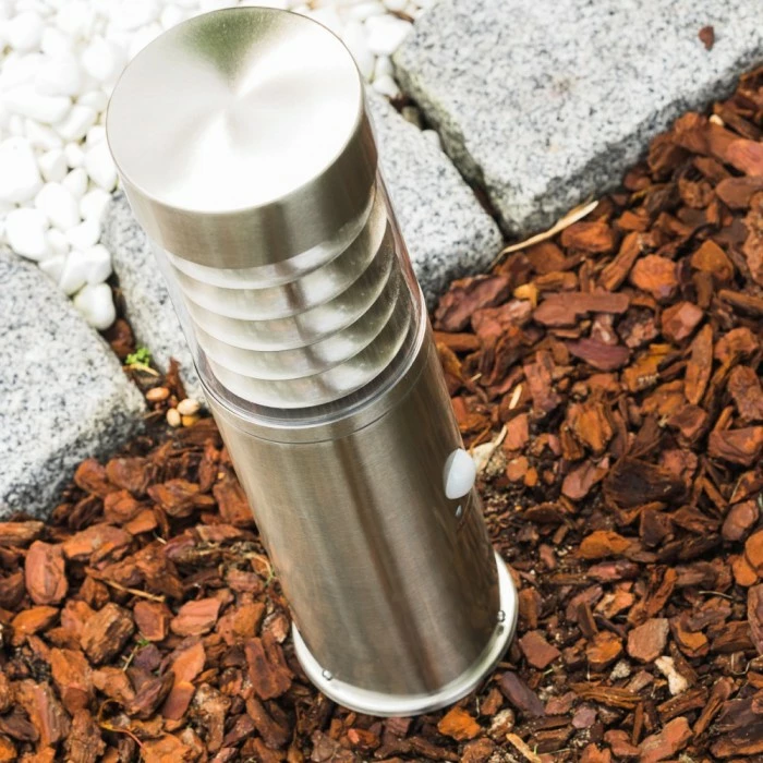 Hofstein Dakar Außensockelleuchte Edelstahl, 1-flammig, Bewegungsmelder 8 Hofstein Dakar Außensockelleuchte Edelstahl, 1-flammig, Bewegungsmelder – Bild 8