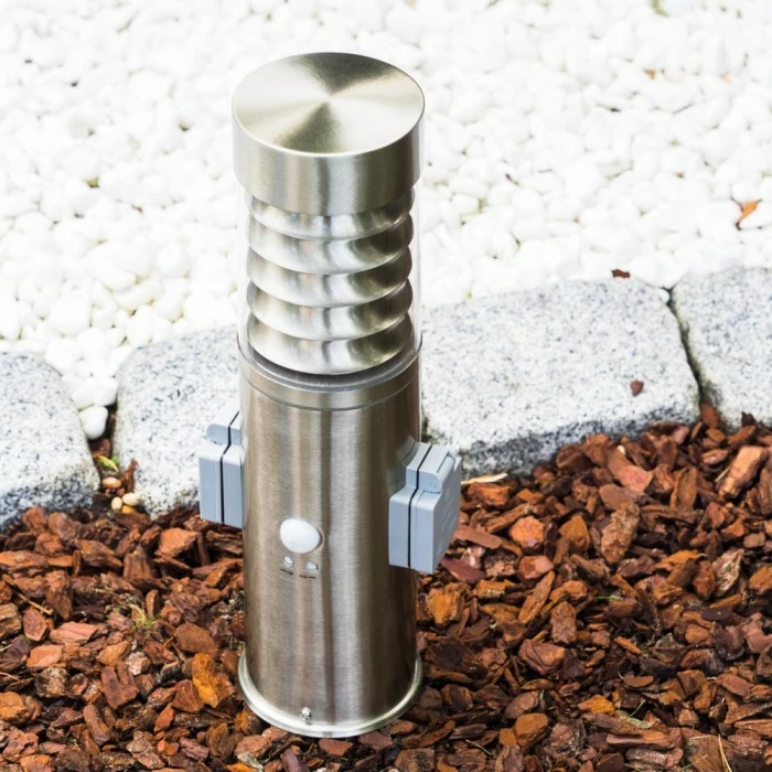 Hofstein Dakar Sockelleuchte Edelstahl, 1-flammig, Bewegungsmelder 11 Hofstein Dakar Sockelleuchte Edelstahl, 1-flammig, Bewegungsmelder – Bild 11