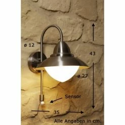 Eglo Leuchten Eglo SIDNEY Außenwandleuchte Edelstahl, Bewegungsmelder