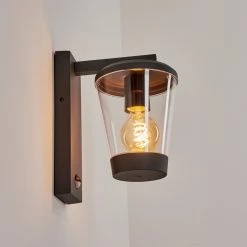 Hofstein Eloida Außenwandleuchte Anthrazit, 1-flammig, Bewegungsmelder -Außenleuchten Verkäufe eloida aussenwandleuchte h3579497 8