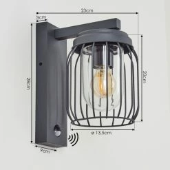 Hofstein Foothills Au&szlig;enwandleuchte Anthrazit, 1-flammig, Bewegungsmelder -Außenleuchten Verkäufe foothills aussenwandleuchte h3566602 3