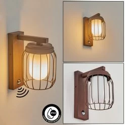 Hofstein Foothills Außenwandleuchte Rostfarben, 1-flammig, Bewegungsmelder