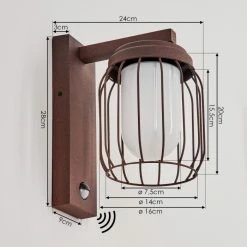Hofstein Foothills Au&szlig;enwandleuchte Rostfarben, 1-flammig, Bewegungsmelder -Außenleuchten Verkäufe foothills aussenwandleuchte h3588833 3