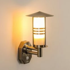 Hofstein Forli Außenwandleuchte Edelstahl, 1-flammig, Bewegungsmelder -Außenleuchten Verkäufe forli aussenwandleuchte h165530 11