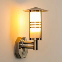 Hofstein Forli Außenwandleuchte Edelstahl, 1-flammig, Bewegungsmelder -Außenleuchten Verkäufe forli aussenwandleuchte h165530 14