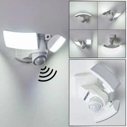 Hofstein Foroyar Außenwandleuchte LED Weiß, 2-flammig, Bewegungsmelder