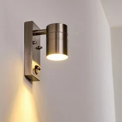 Hofstein Froslev Au&szlig;enwandleuchte LED Chrom, 1-flammig, Bewegungsmelder -Außenleuchten Verkäufe froslev aussenwandleuchte h3339046 do1 2