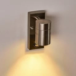 Hofstein Froslev Au&szlig;enwandleuchte LED Chrom, 1-flammig, Bewegungsmelder -Außenleuchten Verkäufe froslev aussenwandleuchte h3339046 do1 3