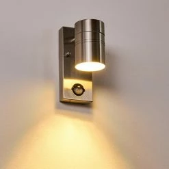 Hofstein Froslev Au&szlig;enwandleuchte LED Chrom, 1-flammig, Bewegungsmelder -Außenleuchten Verkäufe froslev aussenwandleuchte h3339046 do1 6