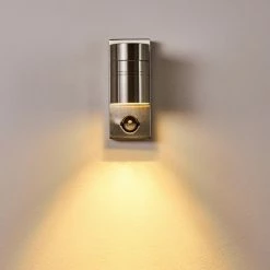 Hofstein Froslev Au&szlig;enwandleuchte LED Chrom, 1-flammig, Bewegungsmelder -Außenleuchten Verkäufe froslev aussenwandleuchte h3339046 do1 7