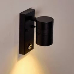 Hofstein Froslev Außenwandleuchte LED Schwarz, 1-flammig, Bewegungsmelder -Außenleuchten Verkäufe froslev aussenwandleuchte h3339060 do1 11