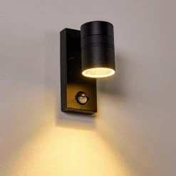 Hofstein Froslev Außenwandleuchte LED Schwarz, 1-flammig, Bewegungsmelder -Außenleuchten Verkäufe froslev aussenwandleuchte h3339060 do1 6