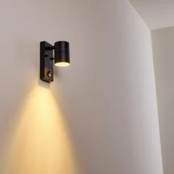 Hofstein Froslev Außenwandleuchte LED Schwarz, 1-flammig, Bewegungsmelder -Außenleuchten Verkäufe froslev aussenwandleuchte h3339060 do1 9