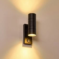 Hofstein Froslev Außenwandleuchte LED Schwarz, 2-flammig, Bewegungsmelder -Außenleuchten Verkäufe froslev aussenwandleuchte h3339619 do1 14