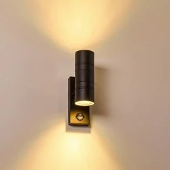 Hofstein Froslev Außenwandleuchte LED Schwarz, 2-flammig, Bewegungsmelder -Außenleuchten Verkäufe froslev aussenwandleuchte h3339619 do1 6