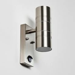 Hofstein Froslev Wandleuchte LED Chrom, 2-flammig, Bewegungsmelder -Außenleuchten Verkäufe froslev wandleuchte h3339602 do1 4