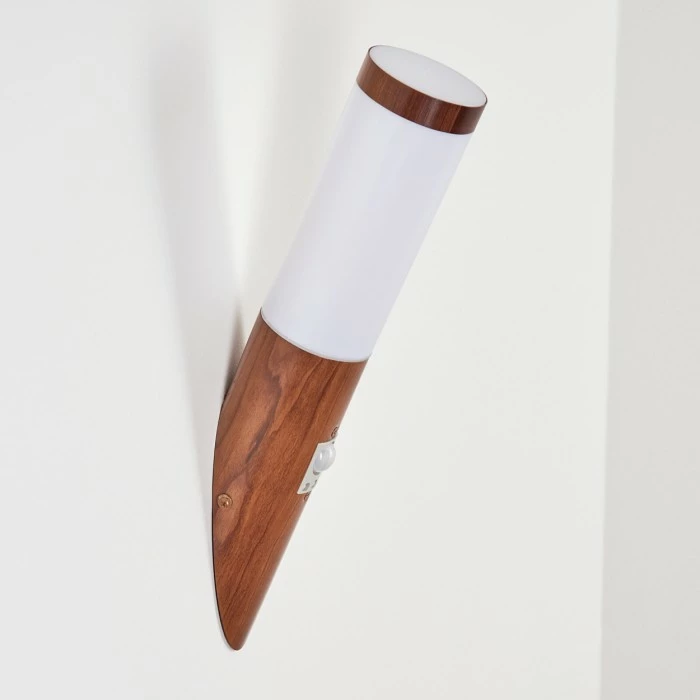 Hofstein Gaborone Außenwandleuchte Braun, Holzoptik, 1-flammig, Bewegungsmelder 2 Hofstein Gaborone Außenwandleuchte Braun, Holzoptik, 1-flammig, Bewegungsmelder – Bild 2
