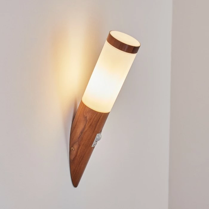 Hofstein Gaborone Außenwandleuchte Braun, Holzoptik, 1-flammig, Bewegungsmelder 9 Hofstein Gaborone Außenwandleuchte Braun, Holzoptik, 1-flammig, Bewegungsmelder – Bild 9