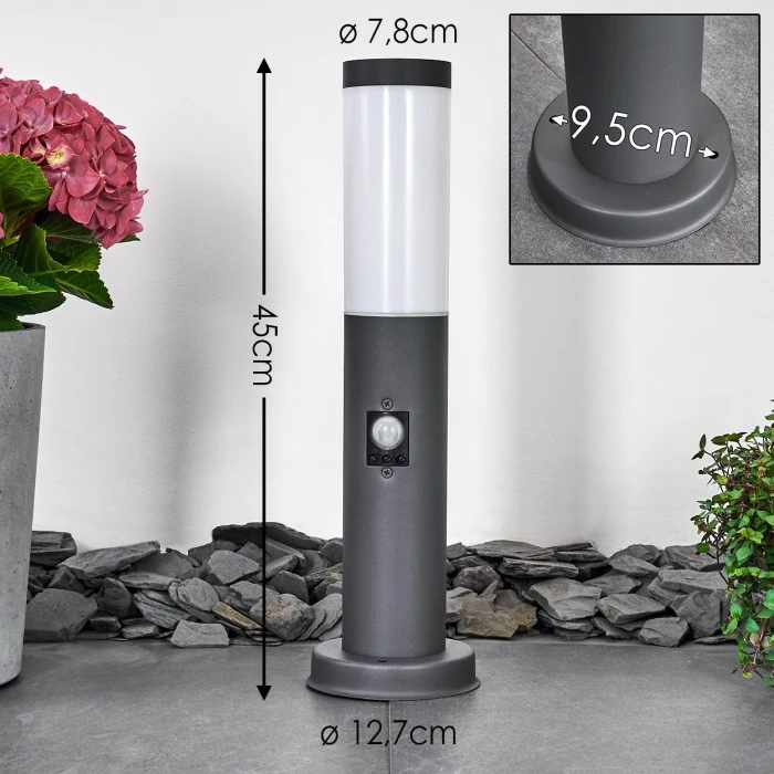 Hofstein Gaborone Wegeleuchte Anthrazit, 1-flammig, Bewegungsmelder 2 Hofstein Gaborone Wegeleuchte Anthrazit, 1-flammig, Bewegungsmelder – Bild 2