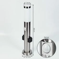 Hofstein Gaborone Wegeleuchte LED Nickel-Matt, 1-flammig, Bewegungsmelder -Außenleuchten Verkäufe gaborone wegeleuchte h3445730 3