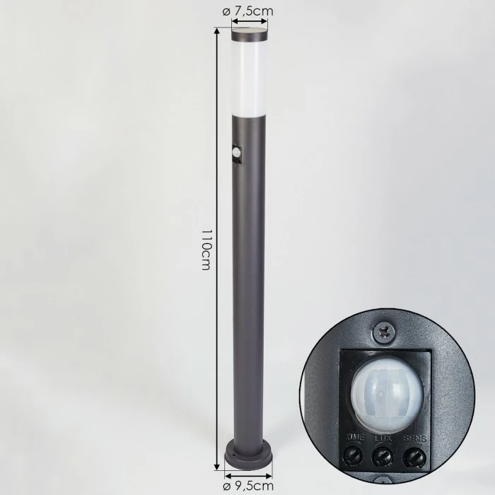 Hofstein Gaborone Wegeleuchte Anthrazit, 1-flammig, Bewegungsmelder 4 Hofstein Gaborone Wegeleuchte Anthrazit, 1-flammig, Bewegungsmelder – Bild 4