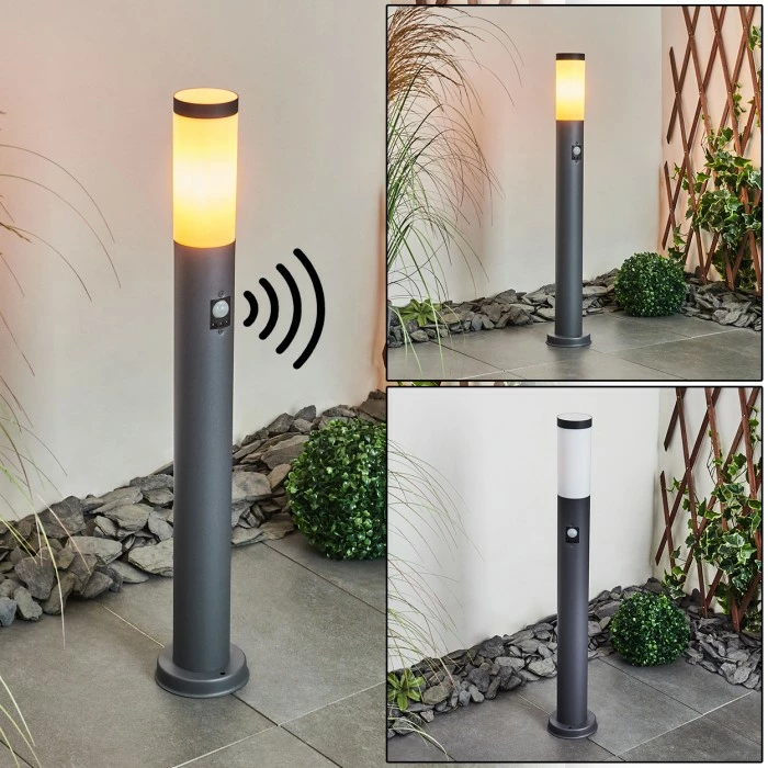 Hofstein Gaborone Wegeleuchte Anthrazit, 1-flammig, Bewegungsmelder 1 Hofstein Gaborone Wegeleuchte Anthrazit, 1-flammig, Bewegungsmelder