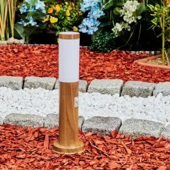 Hofstein Gaborone Wegeleuchte Braun, Holzoptik, 1-flammig, Bewegungsmelder -Außenleuchten Verkäufe gaborone wegeleuchte h3558225 8