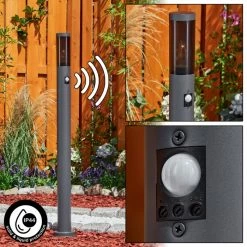 Hofstein Gaborone Wegeleuchte Anthrazit, 1-flammig, Bewegungsmelder