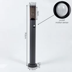 Hofstein Gaborone Wegeleuchte Anthrazit, 1-flammig, Bewegungsmelder -Außenleuchten Verkäufe gaborone wegeleuchte h3611005 3