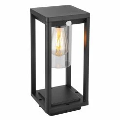 Globo CANDELA Sockelleuchte Schwarz, 1-flammig, Bewegungsmelder