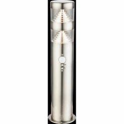 Globo Celio Wegeleuchte LED Silber, 1-flammig, Bewegungsmelder