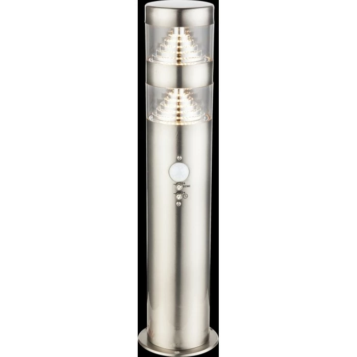 Globo Celio Wegeleuchte LED Silber, 1-flammig, Bewegungsmelder 1 Globo Celio Wegeleuchte LED Silber, 1-flammig, Bewegungsmelder