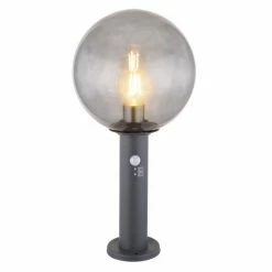 Globo HEDWIG Wegeleuchte Anthrazit, 1-flammig, Bewegungsmelder