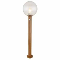 Globo OSSY Wegeleuchte Holzoptik, 1-flammig, Bewegungsmelder