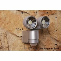 Globo RADIATOR II Strahler Silber, 2-flammig, Bewegungsmelder