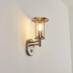 Hofstein Gray Außenwandleuchte Edelstahl, 1-flammig, Bewegungsmelder -Außenleuchten Verkäufe gray aussenwandleuchte h3597170 8