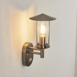 Hofstein Gray Außenwandleuchte Edelstahl, 1-flammig, Bewegungsmelder -Außenleuchten Verkäufe gray aussenwandleuchte h3597170 9