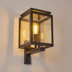 Hofstein Greensboro Aussenwandleuchte Schwarz, 1-flammig, Bewegungsmelder -Außenleuchten Verkäufe greensboro aussenwandleuchte h3369265 2