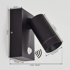 Hofstein Hakamken Außenwandleuchte Schwarz, 1-flammig, Bewegungsmelder -Außenleuchten Verkäufe hakamken aussenwandleuchte h3548035 3