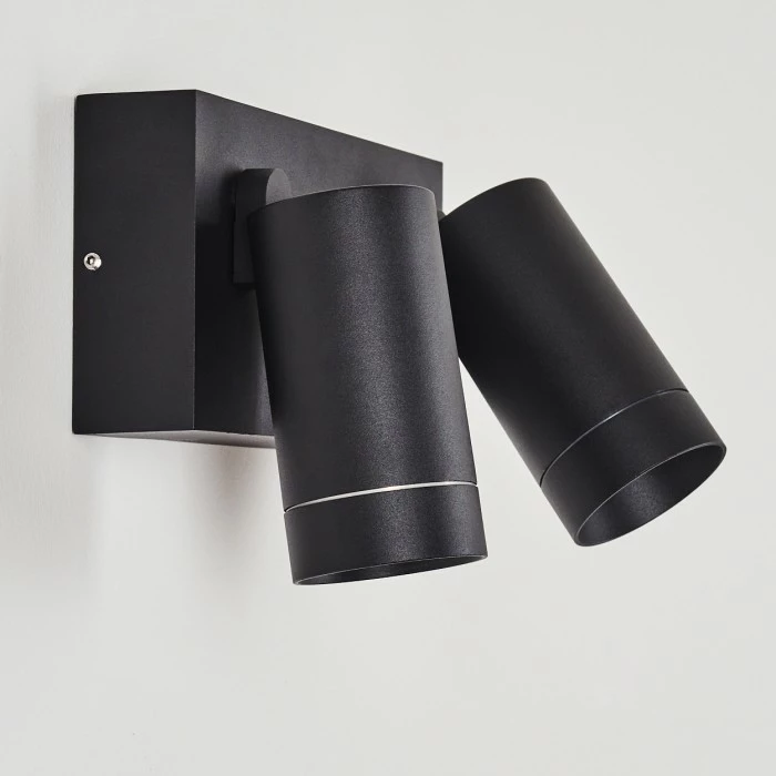 Hofstein Hakamken Außenwandleuchte Schwarz, 2-flammig, Bewegungsmelder 2 Hofstein Hakamken Außenwandleuchte Schwarz, 2-flammig, Bewegungsmelder – Bild 2