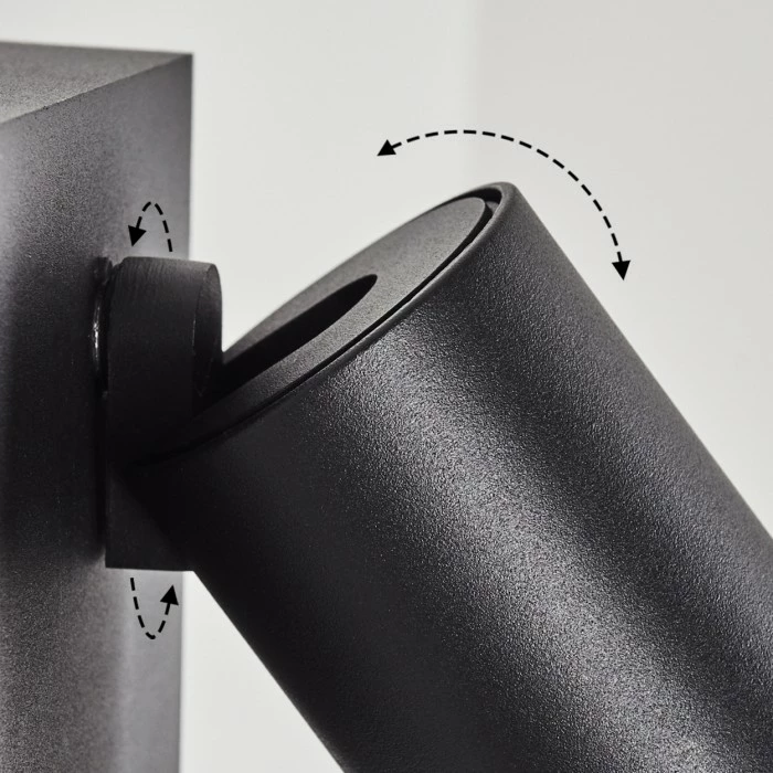 Hofstein Hakamken Außenwandleuchte Schwarz, 2-flammig, Bewegungsmelder 3 Hofstein Hakamken Außenwandleuchte Schwarz, 2-flammig, Bewegungsmelder – Bild 3