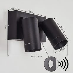 Hofstein Hakamken Außenwandleuchte Schwarz, 2-flammig, Bewegungsmelder 15 Hofstein Hakamken Außenwandleuchte Schwarz, 2-flammig, Bewegungsmelder -Außenleuchten Verkäufe hakamken aussenwandleuchte h3548080 3